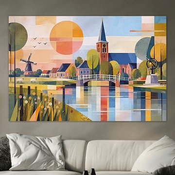 A painting of Dwingeloo, Drenthe – A beautiful place in the Netherlands. by Johannes