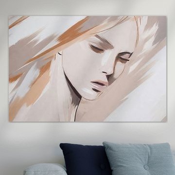 A dreamy gaze in ivory and ochre by Imperial Art House