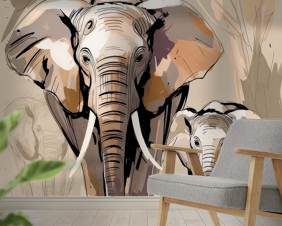 Voorbeeld van het werk in een kamer