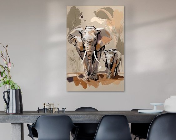 Voorbeeld van het werk in een kamer