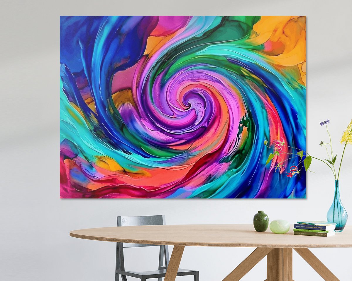 Voorbeeld van het werk in een kamer