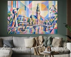 Voorbeeld van het werk in een kamer