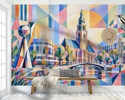 Voorbeeld van het werk in een kamer