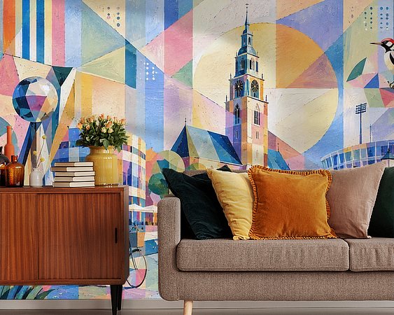 Voorbeeld van het werk in een kamer