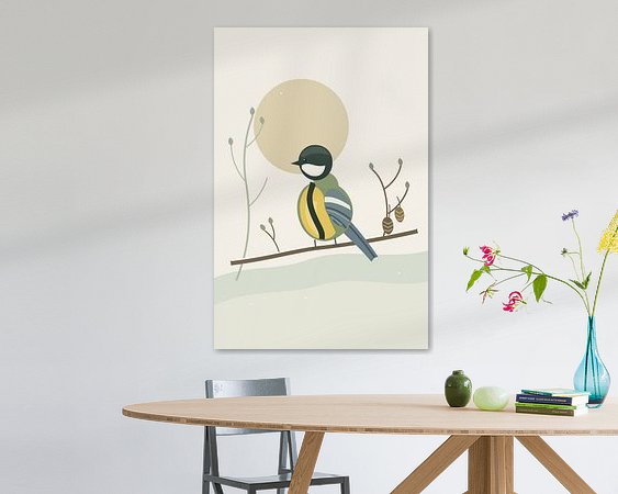 Voorbeeld van het werk in een kamer
