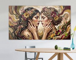 Voorbeeld van het werk in een kamer