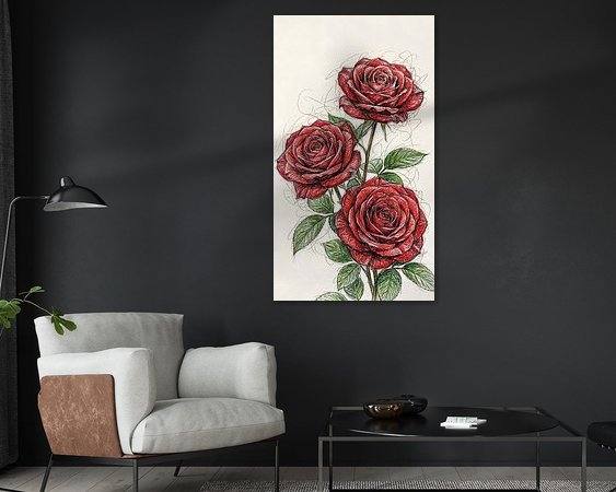 Voorbeeld van het werk in een kamer