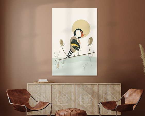 Voorbeeld van het werk in een kamer