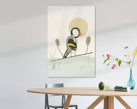 Voorbeeld van het werk in een kamer