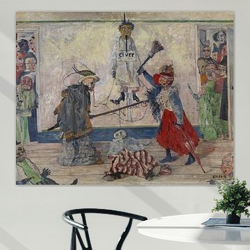 James Ensor, Skeletons Fighting over a Hanged Man, 1891