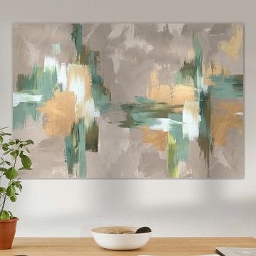Turquoise accenten in zacht oker