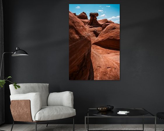 Voorbeeld van het werk in een kamer