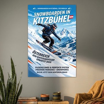 Snowboarden in Kitzbühel von Ted Decker