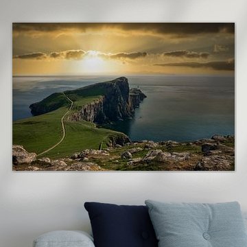 The lighthouse at Neist Point during the golden hour. by Haarms