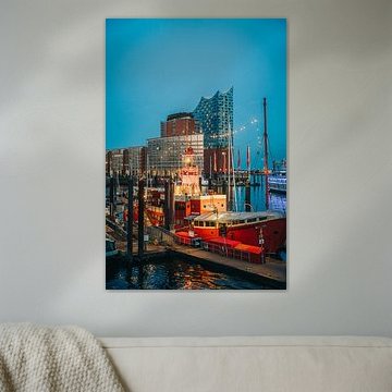 Le port de Hambourg – L'Elbphilharmonie à l'heure bleue