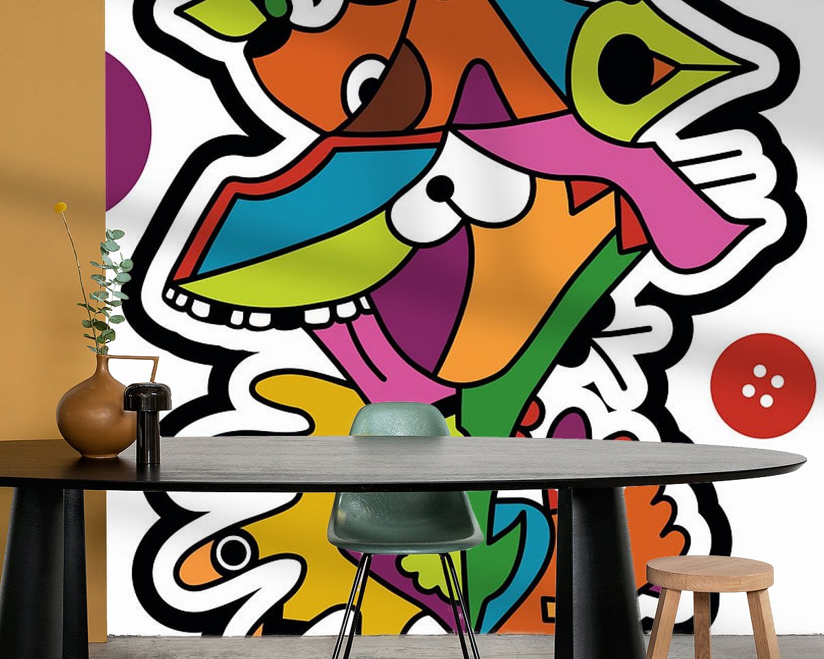 Voorbeeld van het werk in een kamer