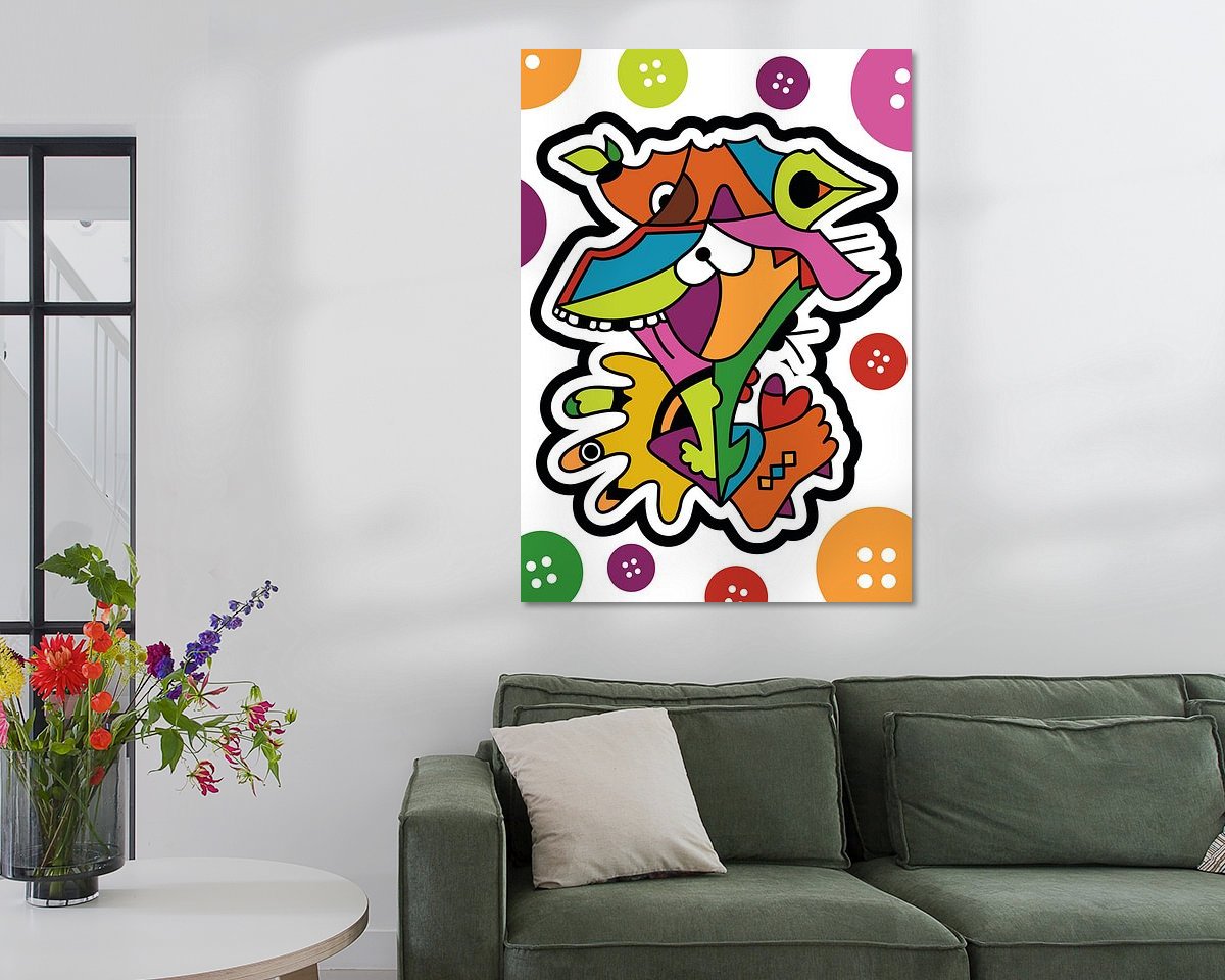 Voorbeeld van het werk in een kamer