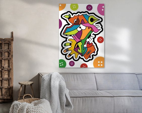 Voorbeeld van het werk in een kamer