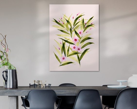 Voorbeeld van het werk in een kamer