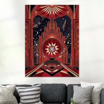 Gothic Cathedral Stained Glass Portal Sacred Geometry Cosmic Graphic Illustration by The Deeper Way
