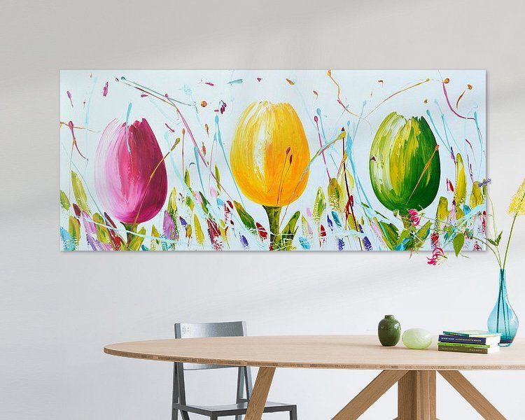 Voorbeeld van het werk in een kamer