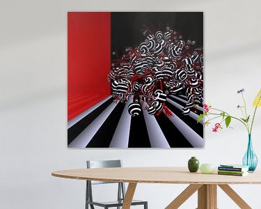 Voorbeeld van het werk in een kamer