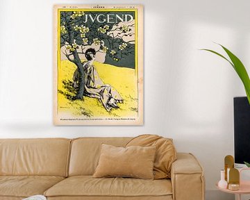 Jugendstil, Couverture de magazine vintage Jugend 30 avril 1898 sur Martin Stevens