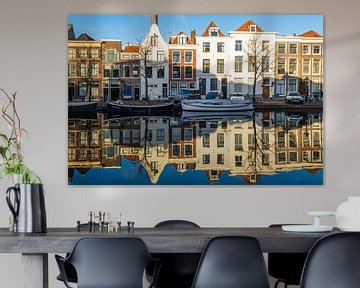 Grachtenpanden in Leiden van Richard Steenvoorden