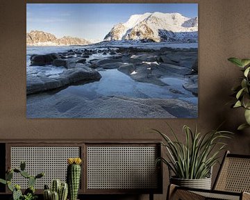 strand van Uttakleiv op de Lofoten