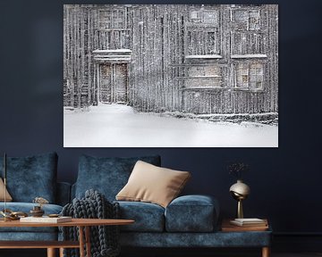 Oud huis in een sneeuwstorm van Antwan Janssen
