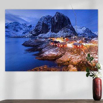 Hamnoy auf den Lofoten nach Sonnenuntergang