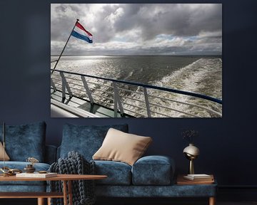 Waddenzee met Nederlandse vlag van Tonko Oosterink