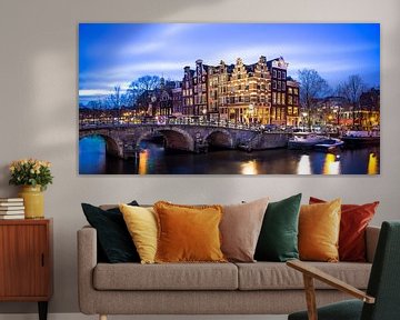 Amsterdam Canal Blue Hour Brouwersgracht von Matthijs Veltmeijer