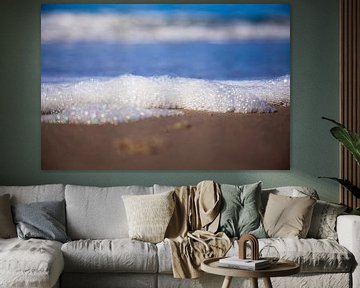Detailfoto strand en haar golven van Willy Sybesma