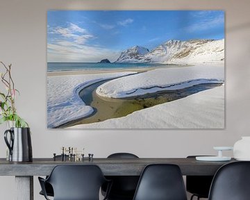  Haukland Strand in den Lofoten im Winter von Sjoerd van der Wal