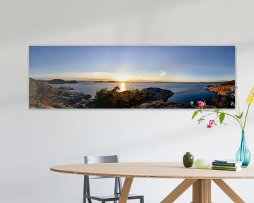 Zonsondergang panorama in Noorwegen van Sjoerd van der Wal
