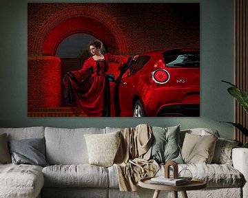 Rotes Kleid gegen Rot Alfa Romeo MiTo von RIGARDI Photography