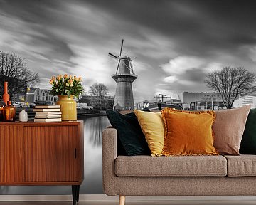 Nolet mill Schiedam in black and white by Ilya Korzelius