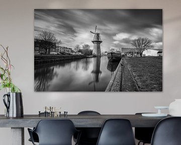 Nolet mill Schiedam en noir et blanc sur Ilya Korzelius