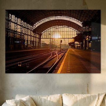 Sunset at Haarlem railway station by Anton de Zeeuw