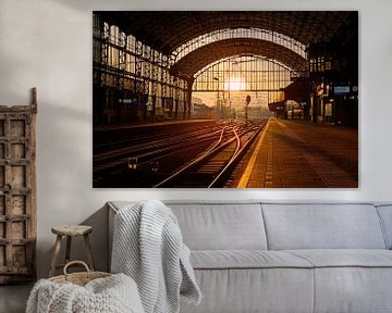 Sonnenuntergang am Bahnhof von Haarlem von Anton de Zeeuw