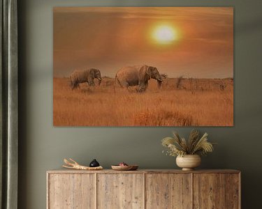 Voorbeeld van het werk in een kamer