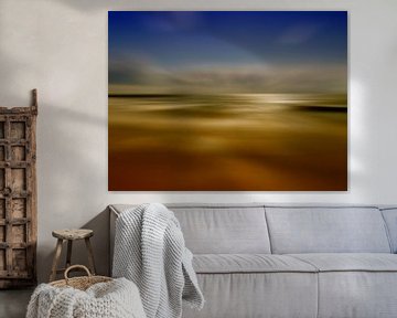  landschap abstract geel blauw van Groothuizen Foto Art