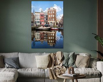 Mirror-image at the Spiegelgracht in Amsterdam. by Don Fonzarelli