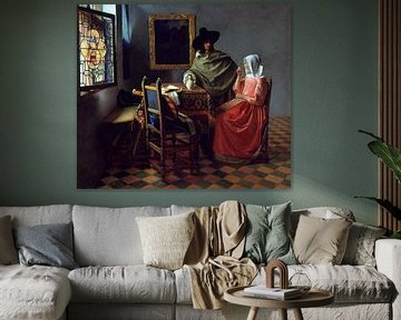 Johannes Vermeer. Het glas wijn
