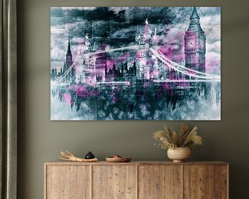 Modern-Art LONDON Tower Bridge & Big Ben Composing 
