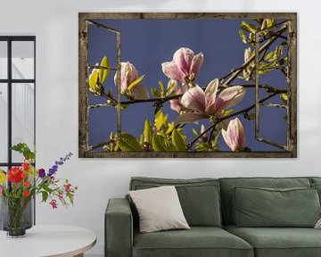 Venster uitzicht - magnolia van Christine Nöhmeier