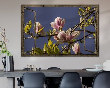 Venster uitzicht - magnolia van Christine Nöhmeier