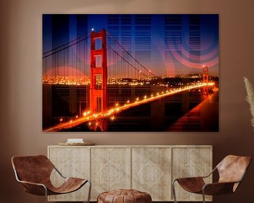 Golden Gate Bridge | Geometric Mix No.1 von Melanie Viola