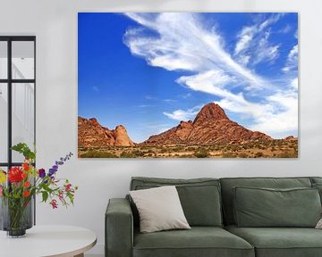 Landscape near the Spitzkoppe, Namibia van W. Woyke